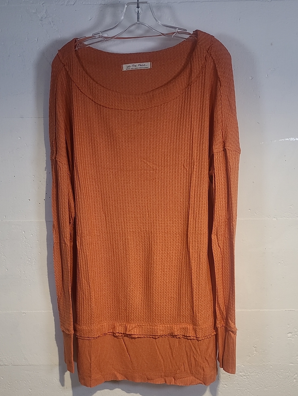 We The Free Long Sleeve Waffle Tunic Orange